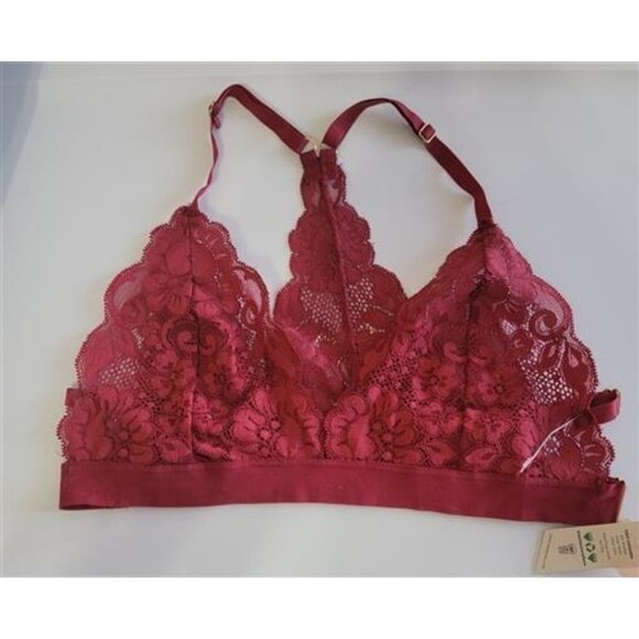 NWT HAH Intimates M SistHAH Bralittle Racerback Bralette Burgundy 100667 - Picture 1 of 2